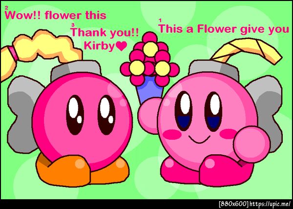 Kirby Give Flower for Bombette
