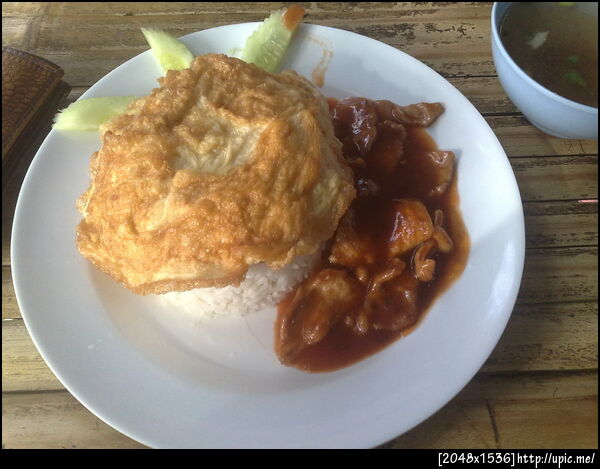 ข้าวหมูผัดซอส+ไข่เจียว