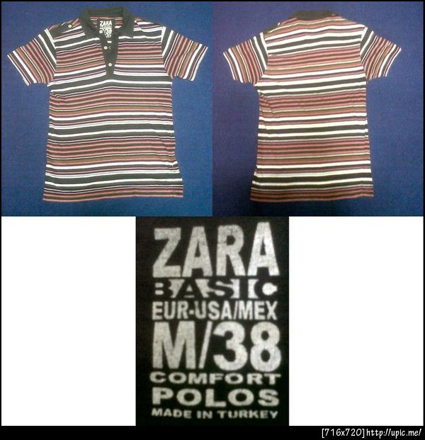 เสื้อคอปกยี่ห้อ ZARA ลายขวาง ผ้านิ่มใส่สบาย สภาพดี ไซท์ M ขนาด18 ยาว25 ราคา 350 บาท
