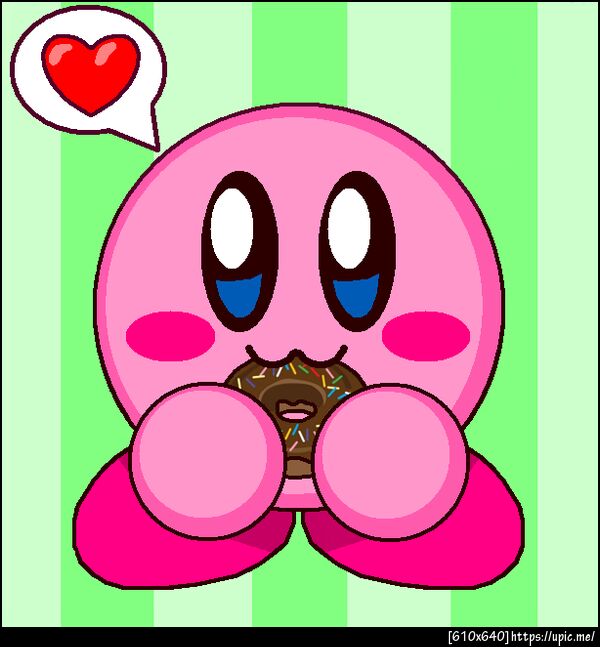 Kirby Eating Donuts