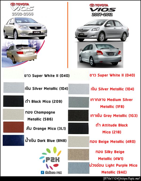 สีแต้มรถ toyota vios 2002-2012