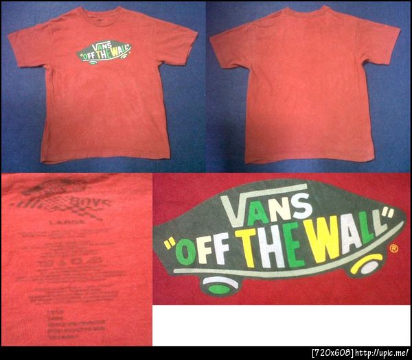 เสื้อ Vans สกรีนโลโก้ด้านหน้า สีแดง ไซท์Youth L(sm)ขนาด 18 ยาว23 ราคา 250 บาท